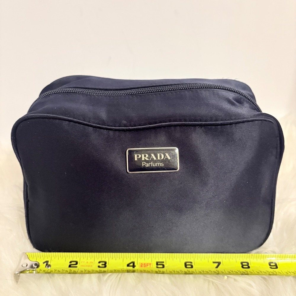 Prada Parfums Navy Blue Nylon Toiletry Cosmetic Makeup Bag - Picture 9 of 13